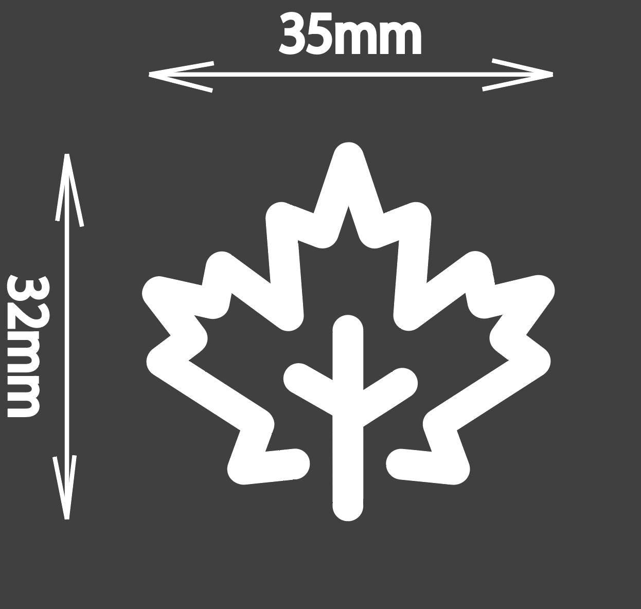 White maple decal 32x35mm
