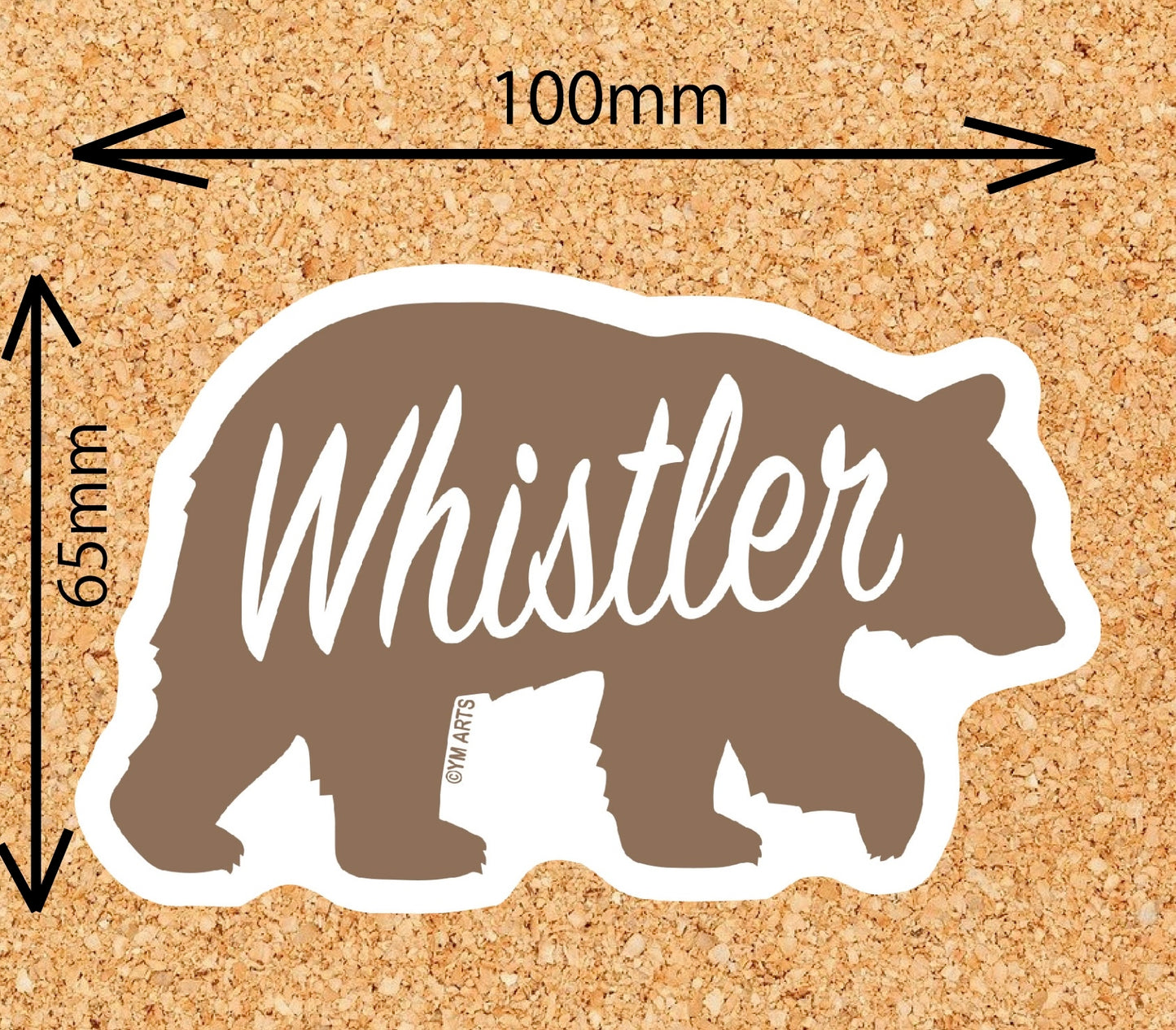 Walking bear die-cut vinyl sticker