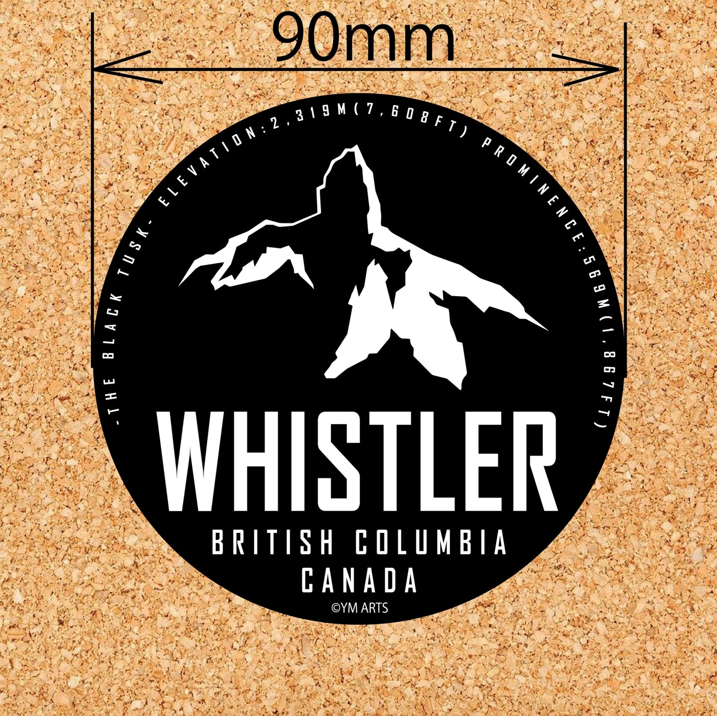 The Black Tusk round vinyl sticker 90mm diameter