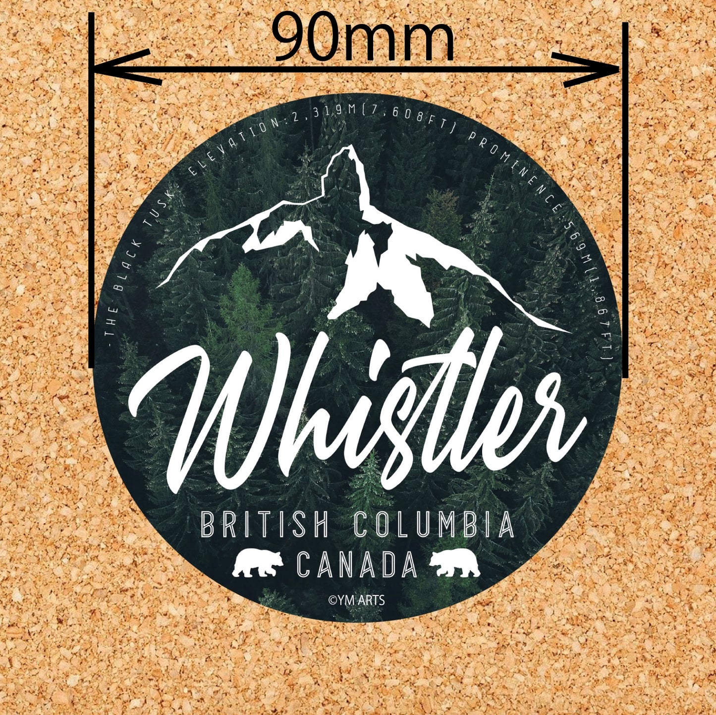 The Black Tusk round vinyl sticker 90mm diameter