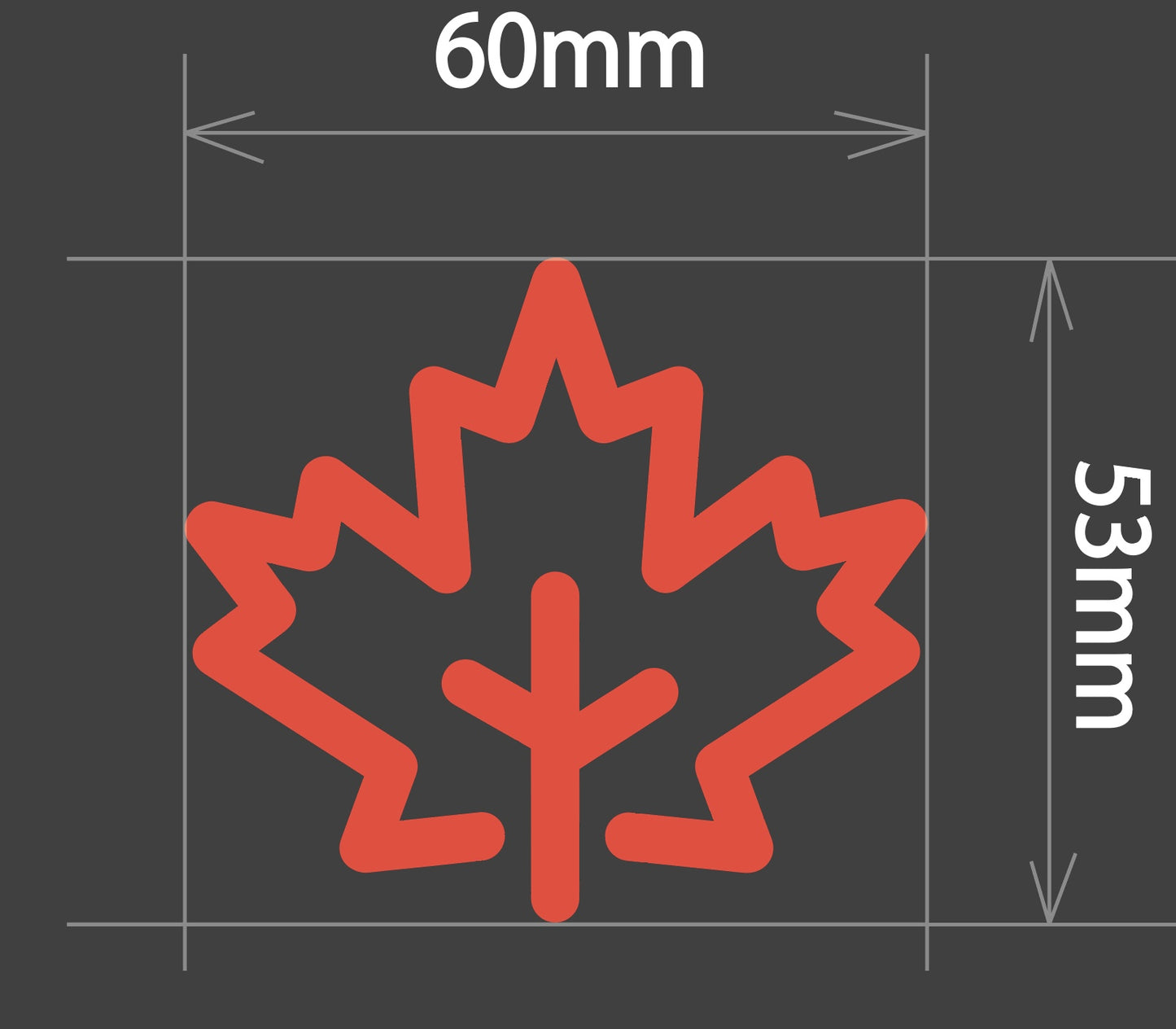 Red maple decal 53x60mm