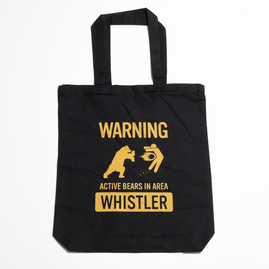 Light canvas tote "ACTIVE BEARS IN AREA - WHISTLER"
