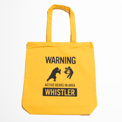 Light canvas tote "ACTIVE BEARS IN AREA - WHISTLER"