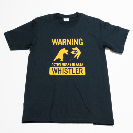 Cotton T-shirt "ACTIVE BEARS IN AREA - WHISTLER"