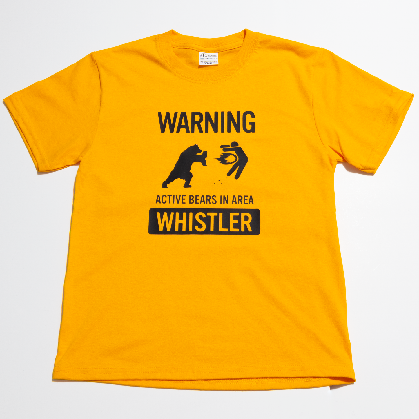 Cotton T-shirt "ACTIVE BEARS IN AREA - WHISTLER"