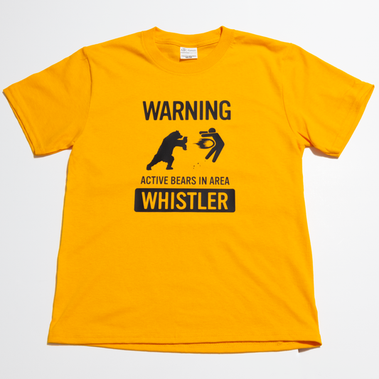 Cotton T-shirt "ACTIVE BEARS IN AREA - WHISTLER"