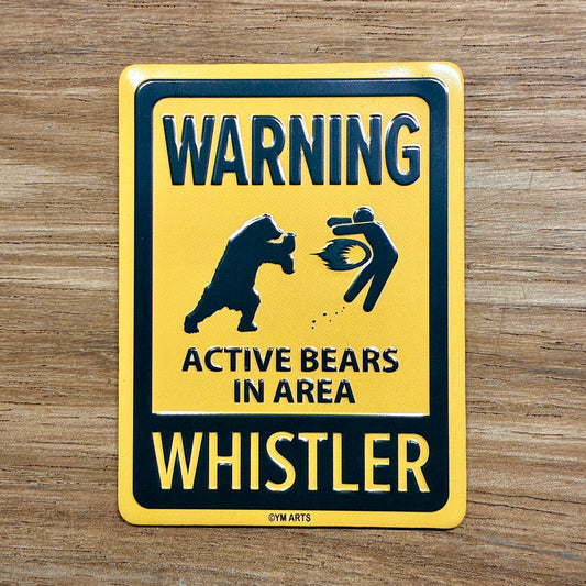 Bear warning sign fridge magnet for Whistler