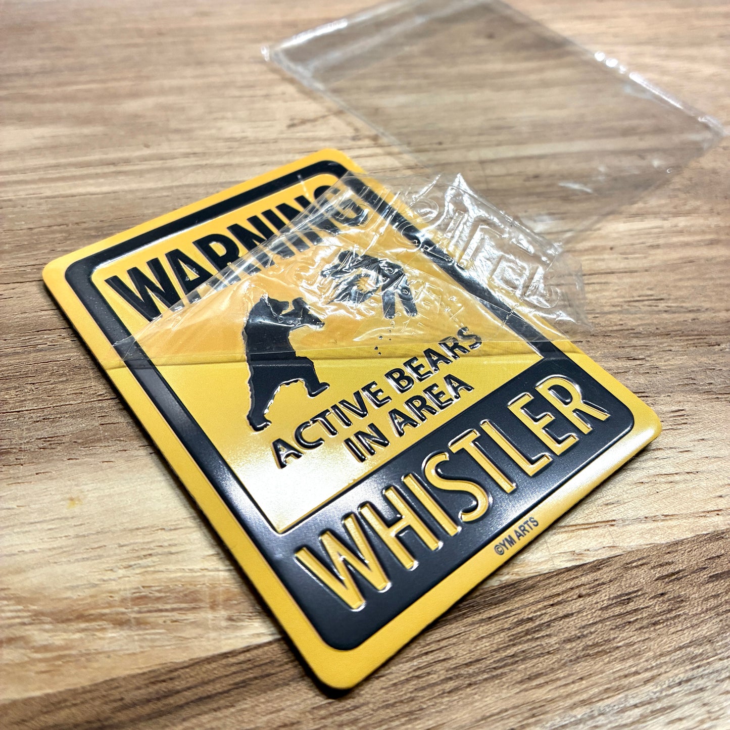 Bear warning sign fridge magnet for Whistler