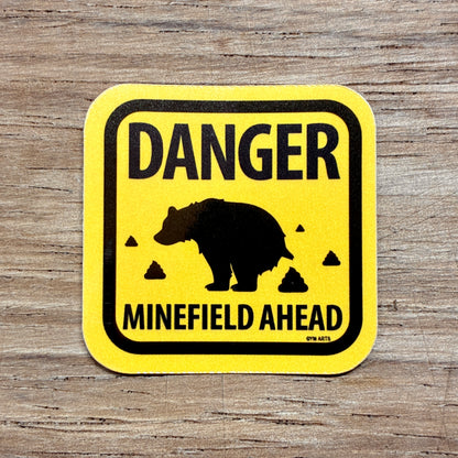 Bear warning sign vinyl sticker