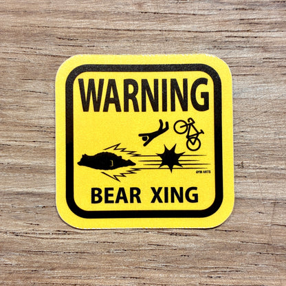 Bear warning sign vinyl sticker