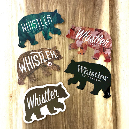 Walking bear die-cut vinyl sticker