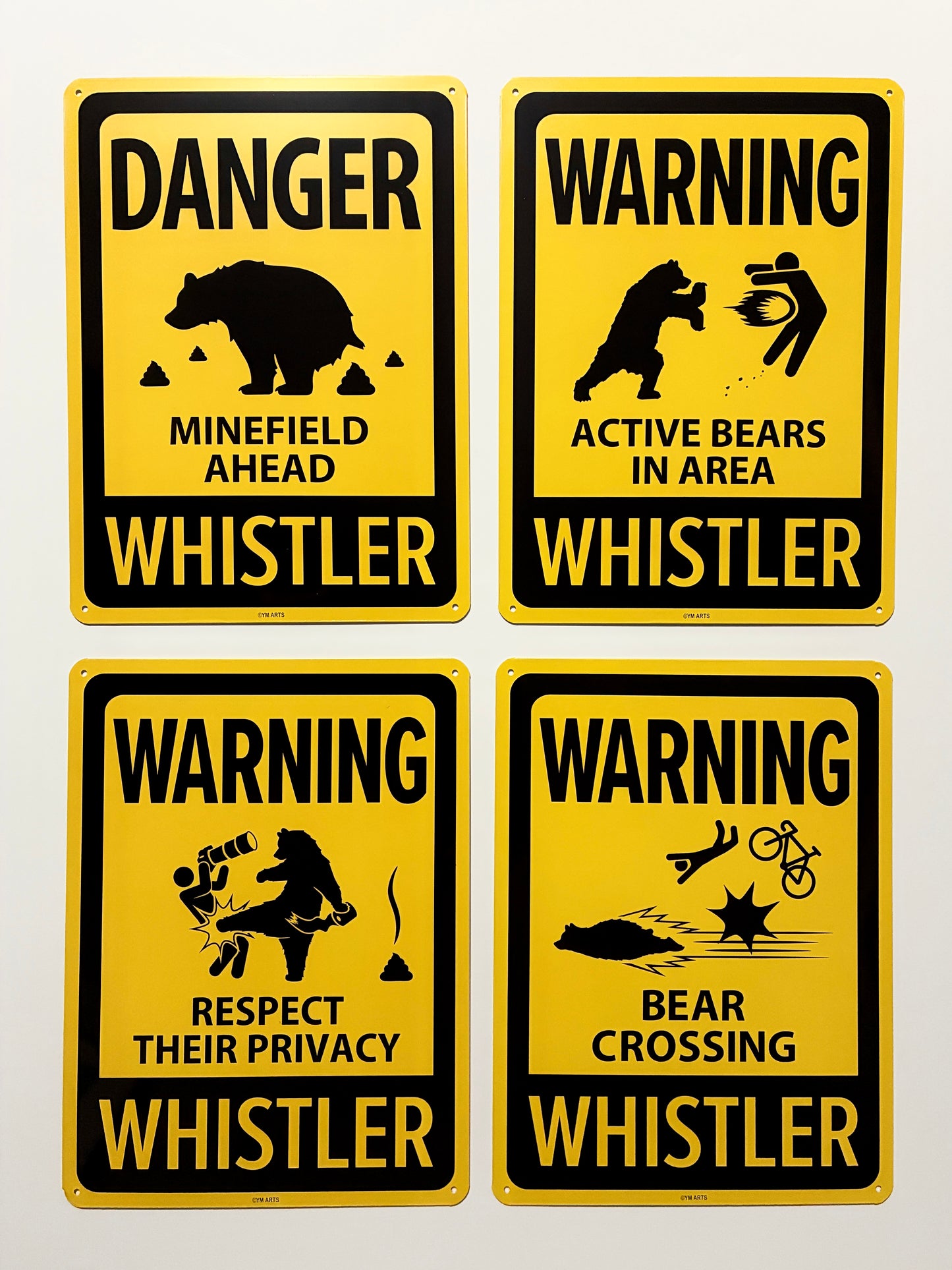 Metal warning sign for Whistler 20x27mm