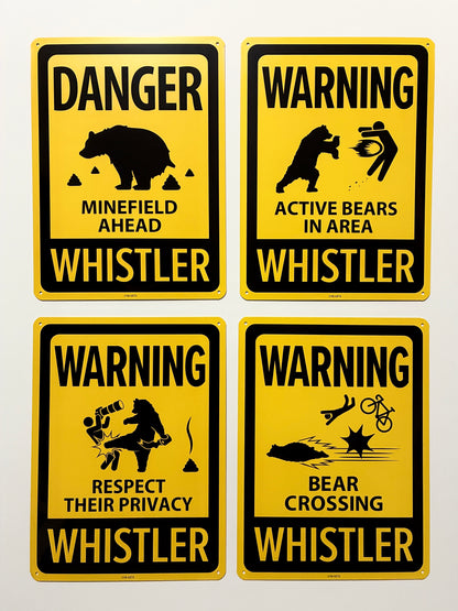 Metal warning sign for Whistler 20x27mm