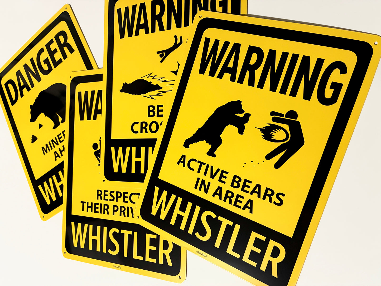 Metal warning sign for Whistler 20x27mm
