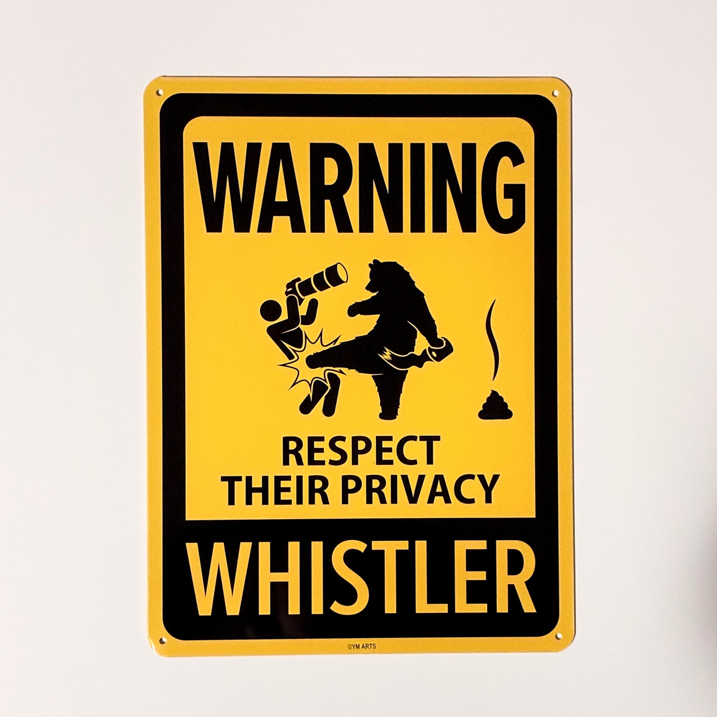 Metal warning sign for Whistler 20x27mm