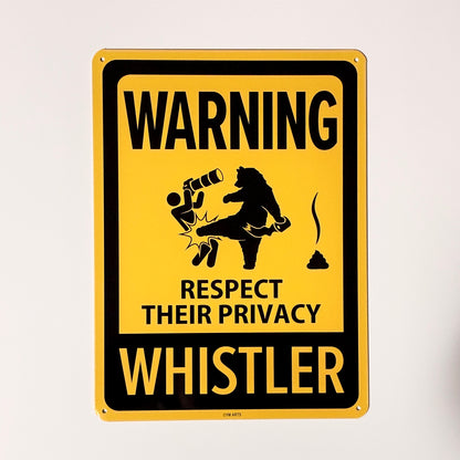 Metal warning sign for Whistler 20x27mm