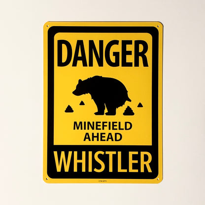 Metal warning sign for Whistler 20x27mm