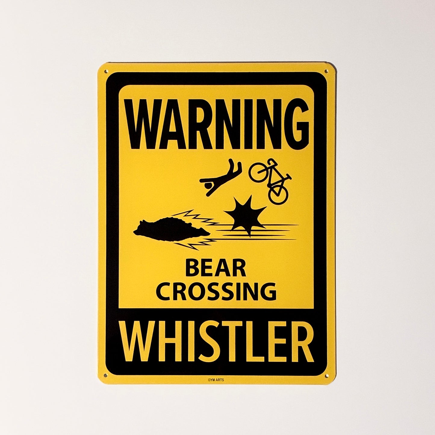 Metal warning sign for Whistler 20x27mm