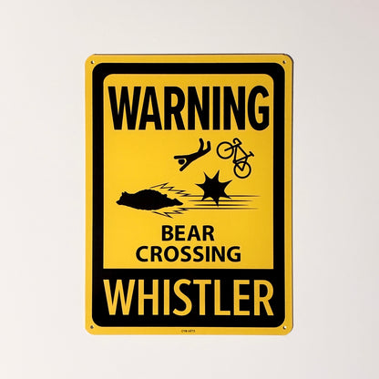 Metal warning sign for Whistler 20x27mm