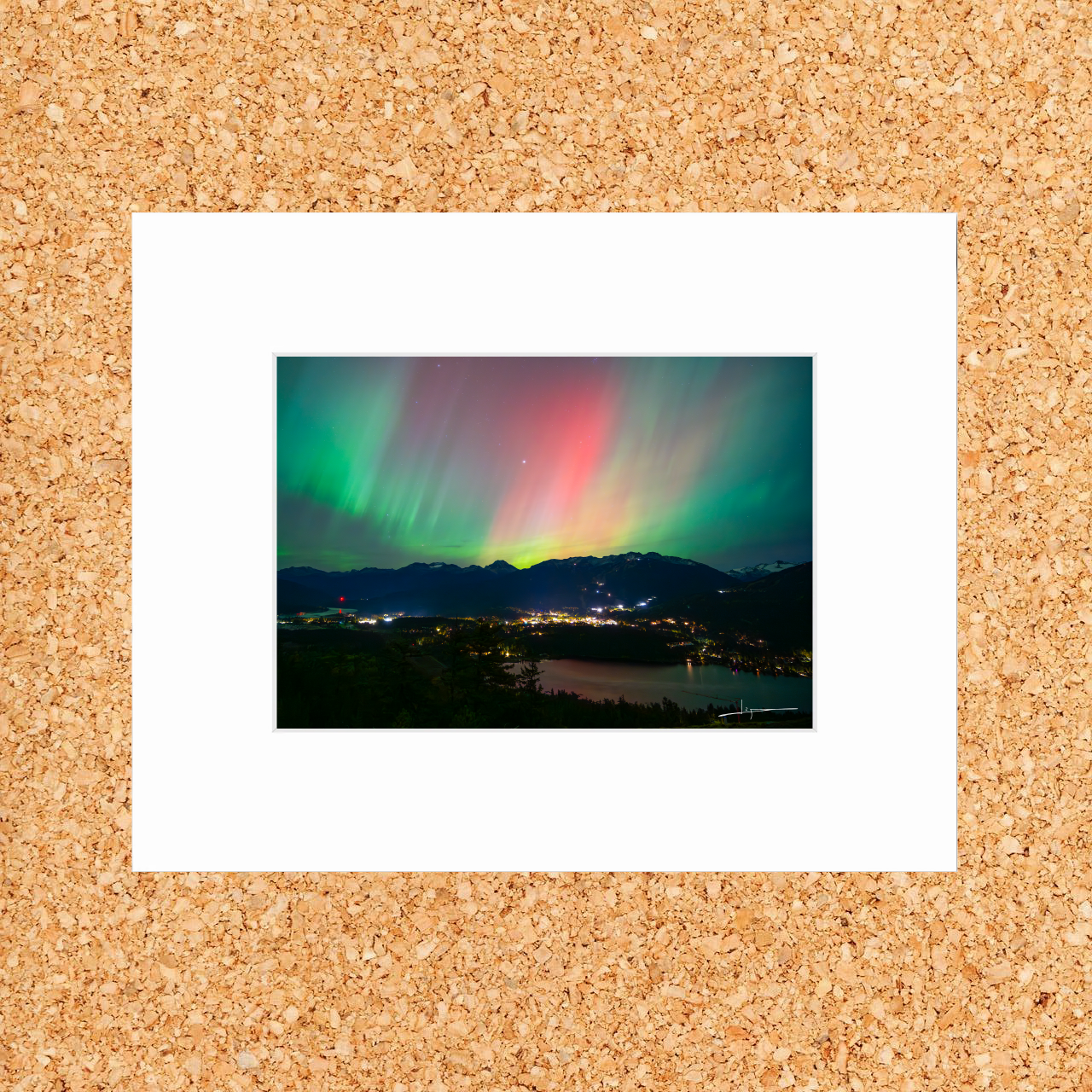 Matted print of photograph "The northern lights on Whistler" #01501