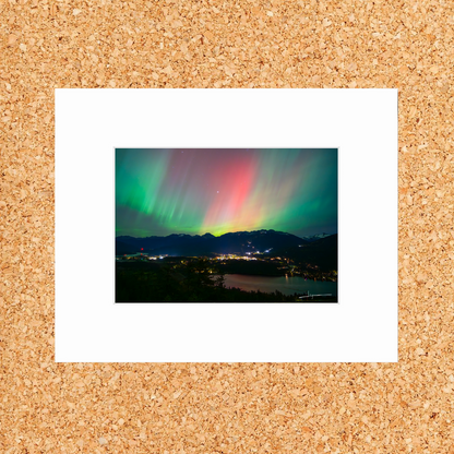 Matted print of photograph "The northern lights on Whistler" #01501