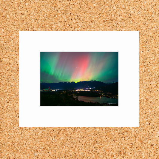 Matted print of photograph "The northern lights on Whistler" #01501