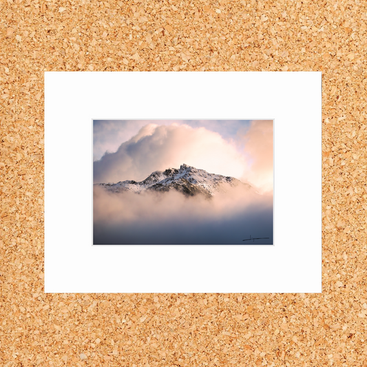 Matted print of photograph "Whistler Mountain from Creekside" #01401