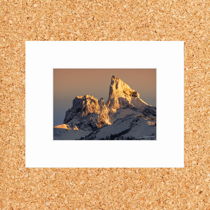 Matted print of photograph "The Black Tusk at sunset" #00501